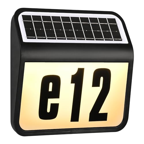 YRHome Hausnummer Beleuchtet Solar mit 2 LED Solarhausnummer Hausnummernschild Hausnummernleuchte LED Beleuchtete LED Wandleuchte Hausnummer Schwarz YRHome Hausnummer Beleuchtet Solar mit 2 LED Solarhausnummer Hausnummernschild Hausnummernleuchte LED Beleuchtete LED Wandleuchte Hausnummer Schwarz von YRHome