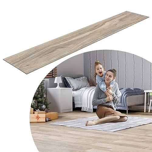 YRHome PVC Bodenbelag 2,5m² in Hellgrau Selbstklebende Fliesen Vinylboden klicksystem Holz-Effekt Vinyl Bodenbelag für Fußbodenheizung 18 Fliesen - 91,44cm x 15,24 cm x 2mm YRHome PVC Bodenbelag 2,5m² in Hellgrau Selbstklebende Fliesen Vinylboden klicksystem Holz-Effekt Vinyl Bodenbelag für Fußbodenheizung 18 Fliesen - 91,44cm x 15,24 cm x 2mm von YRHome