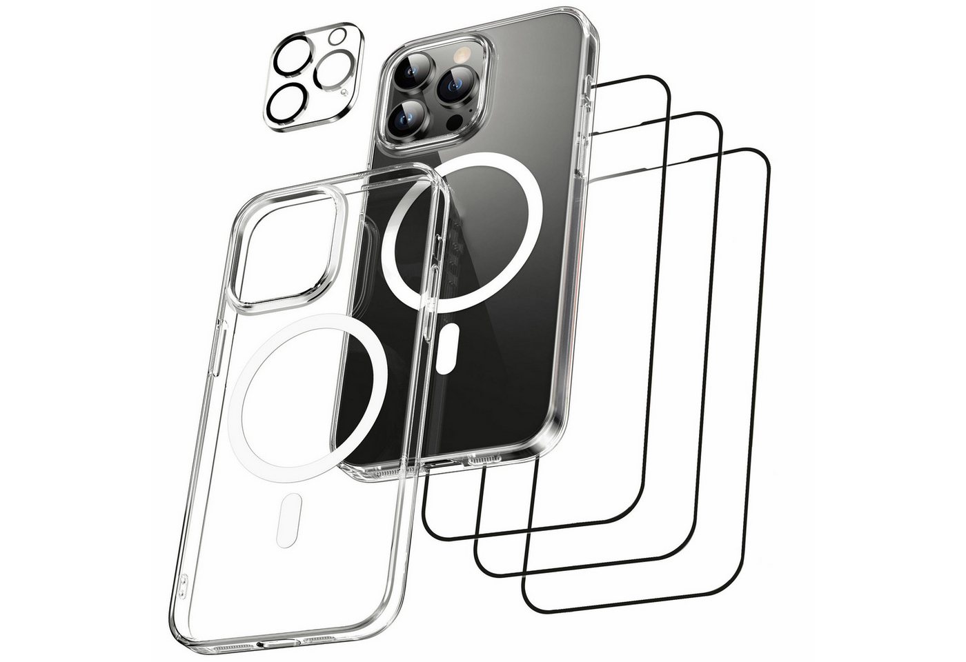 YRIIOMO Smartphone-Hülle Smartphone Hülle HD Schutzfolie 5 in 1 Handyhülle und Panzerglas für 15,5cm(6,1 Zoll) YRIIOMO Smartphone-Hülle Smartphone Hülle HD Schutzfolie 5 in 1 Handyhülle und Panzerglas für 15,5cm(6,1 Zoll) von YRIIOMO