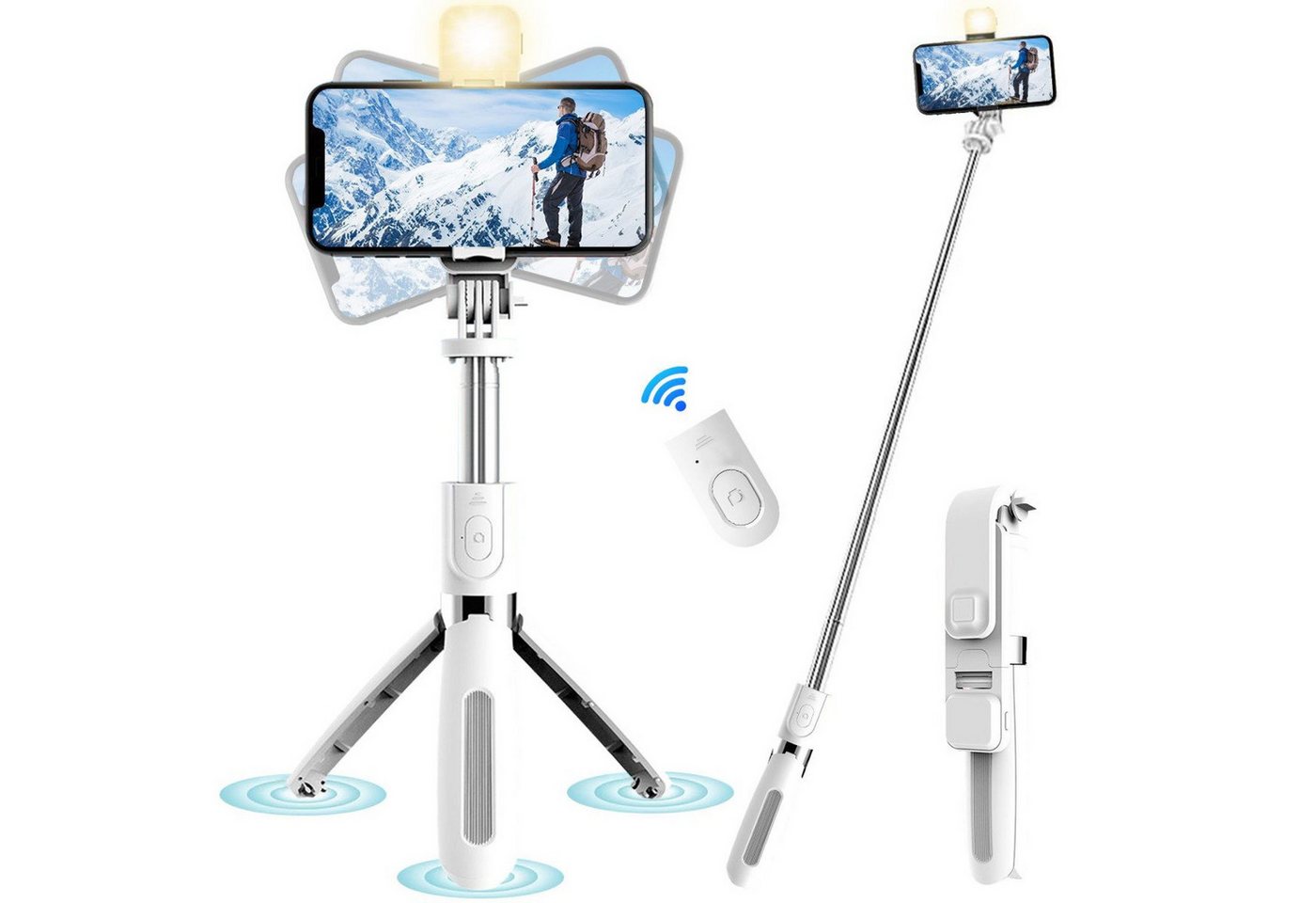 YRIIOMO Selfie-Stick Mini Selfie Stick mit Bluetooth Fernbedienung und Stativ, tragbar YRIIOMO Selfie-Stick Mini Selfie Stick mit Bluetooth Fernbedienung und Stativ, tragbar von YRIIOMO