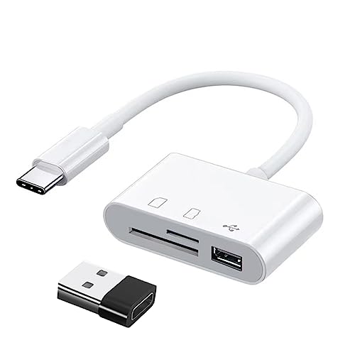 3 in 1USB C SD Kartenleser, USB C zu SD/Micro SD/USB 3.0 Adapter, TF Speicher kartenleser kompatibel mit Typ C Geräten wie Samsung, Huawei，MacBook, Laptop, Tablet von YRIKE