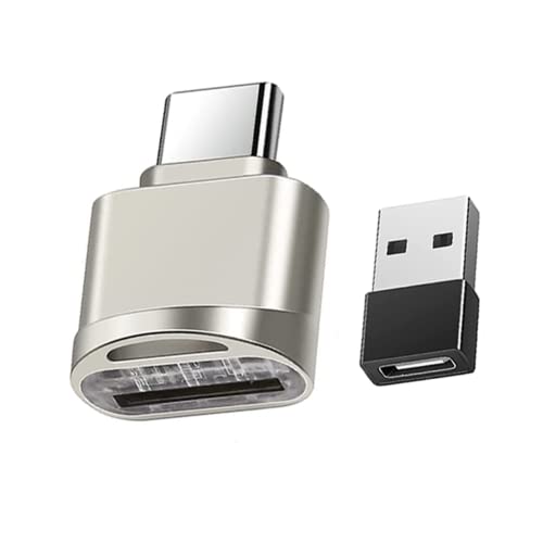 Micro SD Kartenleser USB C, Typ C Kartenleser mit USB C Adapter, OTG USB C auf Micro SD SDXC SDHC Kartenleser,Geeignet für Samsung, MacBook, C-Typ Smartphones, Tablets, etc. (Silber) von YRIKE