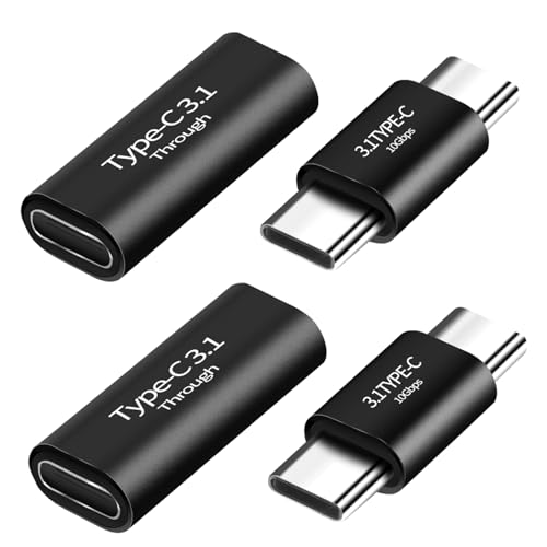 USB C 3.1 Adapter（4Stück）, USB C Buchse Adapter （Buchse zu Buchse ）, USB C Stecker Adapter（Stecker auf Stecker）, kompatibel mit MacBook Pro, Tablet, Samsung Galaxy, usw von YRIKE