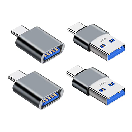YRIKE USB C Adapter (4 Stück), Hochgeschwindigkeits-Datenübertragung, OTG Funktion, kompatibel mit Laptop, MacBook Pro, Samsung Galaxy und Anderen Typ C Handys von YRIKE