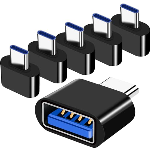USB C auf USB Adapter（6 Stück）, USB C OTG Adapter, USB C Stecker zu USB A Buchse Adapter, kompatibel mit Tablets, MacBook Pro, Samsung Galaxy und Anderen C-Typ Telefonen von YRIKE