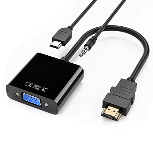 YRIKE HDMI Stecker auf VGA Buchse Adapter, 1080P HDMI zu VGA Adapter mit 3.5mm Audiokabel, Micro USB Kabel, passend für Desktops, Laptops, Displays, HDTV, Projektoren, etc von YRIKE