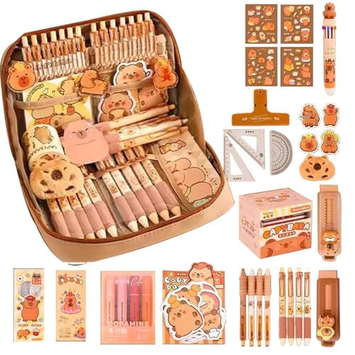 YRTUOP Capybara Federmäppchen, Niedlichen Capybara Federtaschen Große Kapazität Mäppchen Mit Schulsachen Capybara Briefpapier Set Stiftetasche Für Junge Und Mädchen, 21x5.5x14.5cm von YRTUOP