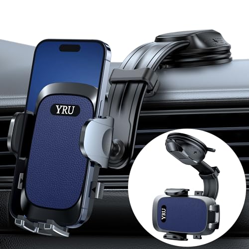 【2025 Neust & Stärkst】Handyhalterung Auto【Upgrade Biegbarer Aluminium Saugnapf】Handy Halterung Auto 360° Drehbar Auto Handyhalter Armaturenbrett Scheibe für iPhone 16 Pro Max 15 14 Samsung usw Blau von YRU