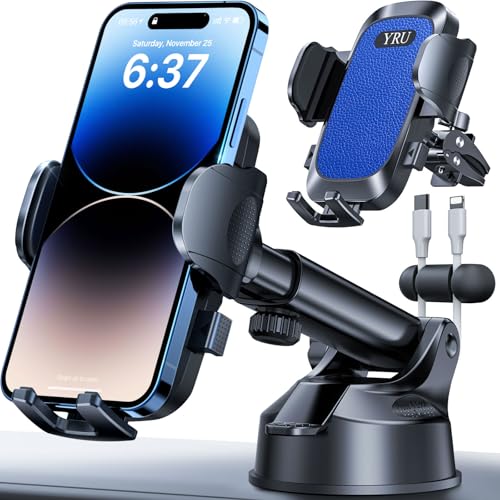 【2025 Militär-Klasse】Handyhalterung Auto Upgrade【Stärkst Saugnapf & Lüftungsclip】Handy Halterung Auto 360° Drehbare Handyhalter Auto auf Armaturenbrett Scheibe für iPhone 16 15 14 13 Pro Max usw von YRU