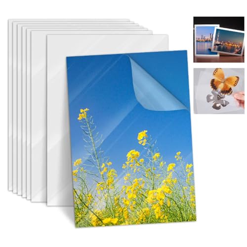 25 Stück Selbstklebende Laminierfolien A4 - Kaltlaminierfolie Wasserdichte Laminatfolien Transparente für Visitenkarten Fotoaufkleber, Keine Maschine Erforderlich von YRsorn