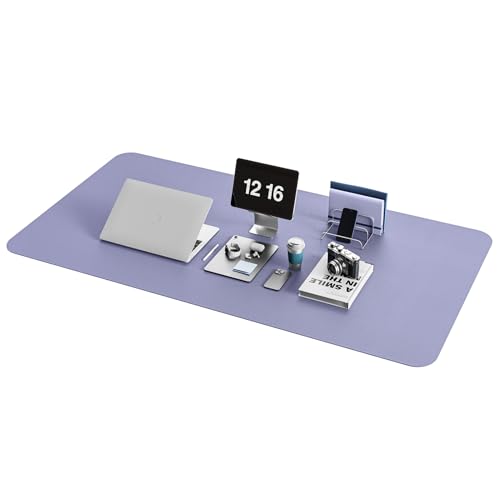 YSAGi Schreibtischunterlage, Mauspad mit Leder und Rutchfeste Wildleder, Multifunktionales Office Mousepad Laptop Schreibunterlage, Tisch-Schutz Unterlage für Büro/Home-Office (Lavendel, 120x60cm) von YSAGi