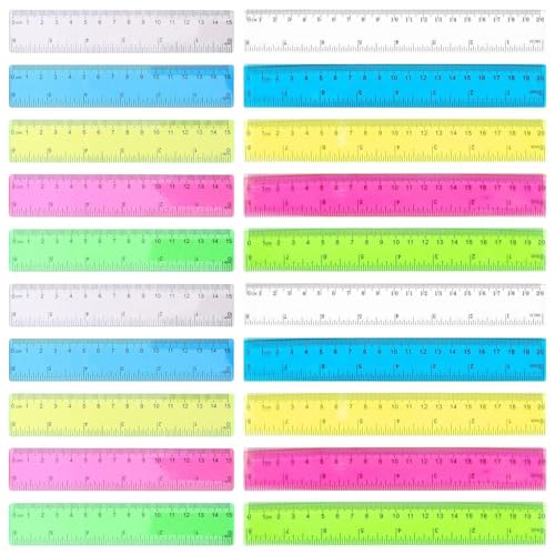 20 Stück Bunte Transparente Lineale, Kinderlineale, Mini-Lineale, Leselineale, Zeichenlineale Für Schüler Mit Zentimeter- Und Zoll-Kunststofflinealen 20 Stück Bunte Transparente Lineale, Kinderlineale, Mini-Lineale, Leselineale, Zeichenlineale Für Schüler Mit Zentimeter- Und Zoll-Kunststofflinealen von YSJCHEBS