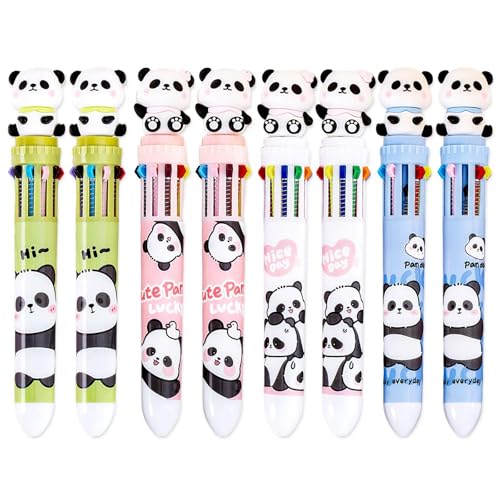 8 Stück Cartoon-Panda-Kugelschreiber, Niedliche Kugelschreiber, 10-Farben-Kugelschreiber, Mädchen-Briefpapierstifte, Klick-Kugelschreiber 8 Stück Cartoon-Panda-Kugelschreiber, Niedliche Kugelschreiber, 10-Farben-Kugelschreiber, Mädchen-Briefpapierstifte, Klick-Kugelschreiber von YSJCHEBS