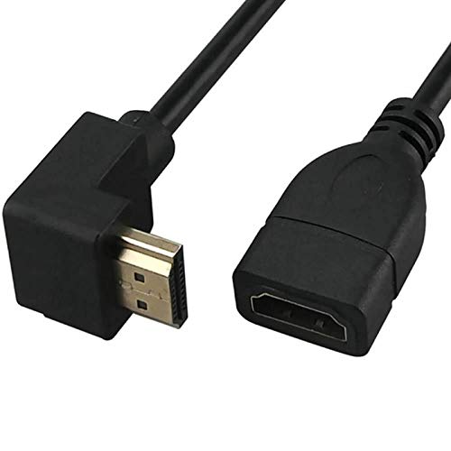 90-Grad-HDMI-Verlängerungskabel, vergoldeter HDMI-Stecker auf HDMI-Buchse, Unterstützung 1080P Full HD, 3D, für Kamera, Camcorder, Grafikkarte, Laptop, HDTV,(30cm,Down Angle) von YSJJZRL