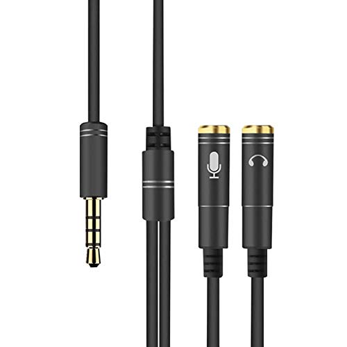 Headset Adapter Y Splitter 3.5mm Jack Cable Superior ZRL® mit separatem Mikrofon und Audio-Kopfhörer-Stecker für Gaming-Headset, PS4, Xbox One, Notebook, (30cm) von YSJJZRL