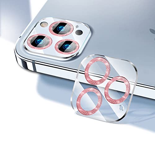 YSJJZRL 1 x Glitzer-Kameraobjektiv-Schutz, gehärtetes Glas, 3D 9H Ultra HD, kratzfeste Kamera-Displayschutzfolie für iPhone 14/14 Mini/14 Plus/14 Pro/14 Pro Max (für ip14mini, Rosa) von YSJJZRL