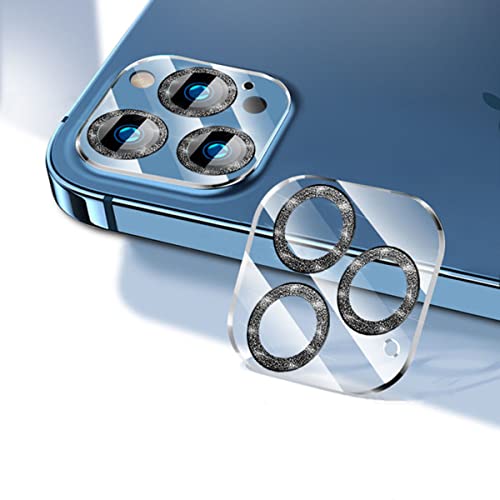 YSJJZRL 1 x Glitzer-Kameraobjektiv-Schutz, gehärtetes Glas, 3D 9H Ultra HD, kratzfeste Kamera-Displayschutzfolie für iPhone 14/14 Mini/14 Plus/14 Pro/14 Pro Max (für ip14mini, schwarz) von YSJJZRL