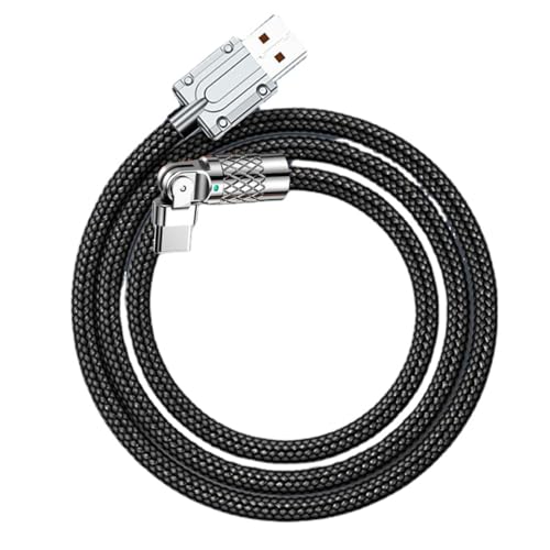 YSJJZRL 180° drehbares Nylon-geflochtenes USB-Typ-C-Kabel 120 W LED-Schnellladegerät-Datenkabel für Samsung S23 S23+ S21 usw (1M) von YSJJZRL