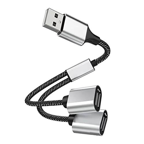 YSJJZRL 20 cm USB-Stecker auf 2/3/4 Buchse Verlängerungskabel Splitter Daten & Ladegerät USB Port Extender Hub für Mac, Auto, Laptop (USB auf 2 USB) von YSJJZRL