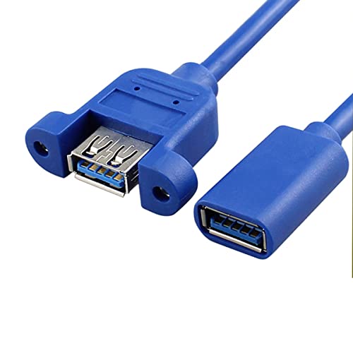 YSJJZRL 30 cm blaues kurzes USB 3.0-Kabel von Buchse auf Buchse mit Ohrschraube (30cm,USB mit Ears-USB) von YSJJZRL
