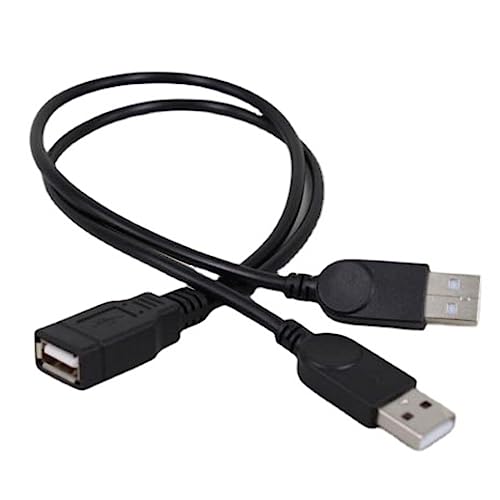 YSJJZRL 35 cm USB 2.0-Stecker auf Dual-USB-Buchse/USB 2.0-Buchse auf Dual-USB-Stecker Y-Splitter-Hub-Verlängerungsadapterkabel (USB-Buchse auf 2 USB-Stecker) von YSJJZRL