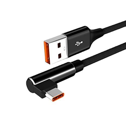 YSJJZRL 90° USB C Kabel 6A Schnellladegerät rechtwinkliges Nylon geflochtenes USB Typ C Kabel für Samsung S10 S9 Note 10 S21 (5M,Schwarz) von YSJJZRL