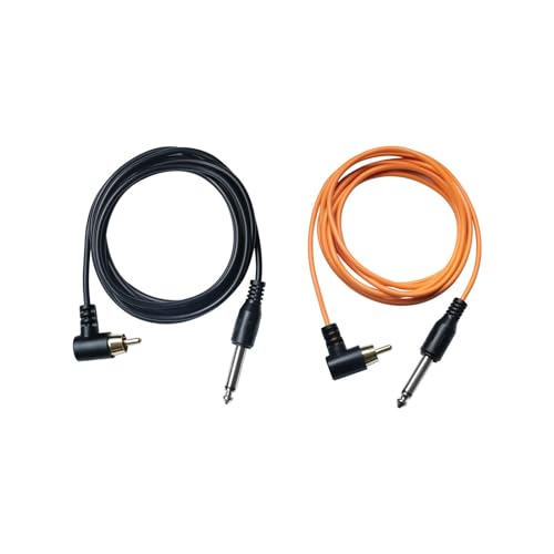 YSJJZRL Audiokabel, 6,35 mm auf RCA-Stecker, 90 Grad Winkel, 6,35 mm, TS-Mono-Stecker auf Cinch-Stecker, Audio-Adapterkabel, 200 cm, Schwarz + Orange, 2 Stück YSJJZRL Audiokabel, 6,35 mm auf RCA-Stecker, 90 Grad Winkel, 6,35 mm, TS-Mono-Stecker auf Cinch-Stecker, Audio-Adapterkabel, 200 cm, Schwarz + Orange, 2 Stück von YSJJZRL