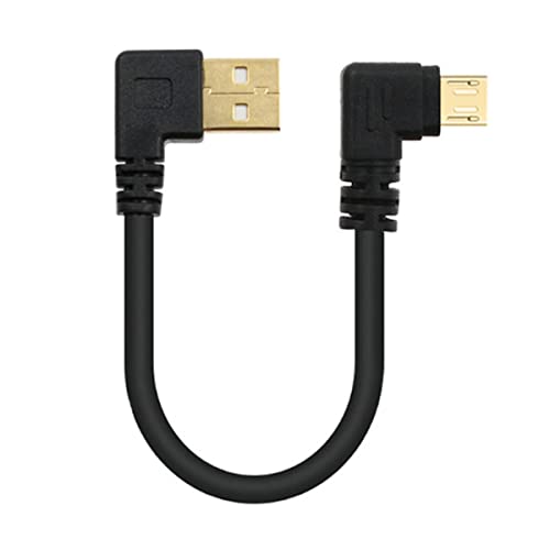 YSJJZRL Doppeltes rechtwinkliges Micro-USB-Kabel, vergoldetes Micro-USB-Datensynchronisierungs- und Ladekabel (0,15 Mio,Rechts nach Links) von YSJJZRL