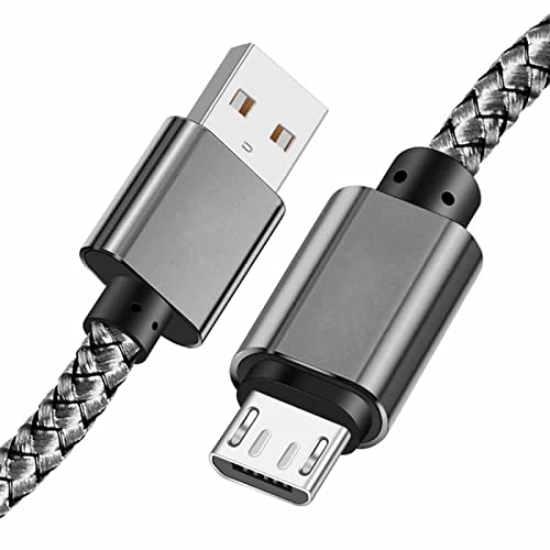 YSJJZRL Micro-USB-Kabel, (1 m), robustes Nylon-geflochtenes Android-Ladekabel, kompatibel mit USB-A auf USB-Micro-Geräten, Grau von YSJJZRL