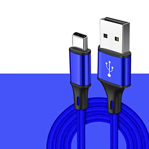 YSJJZRL Nylon Geflochtenes USB C Kabel Schnellladekabel Ladekabel Kompatibel LG V30 G6 G5 V20,Samsung Galaxy S9 S8 (0,25 M,Blau) von YSJJZRL