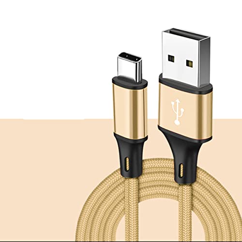 YSJJZRL Nylon Geflochtenes USB C Kabel Schnellladekabel Ladekabel Kompatibel LG V30 G6 G5 V20,Samsung Galaxy S9 S8 (0,25 M,Gold) von YSJJZRL