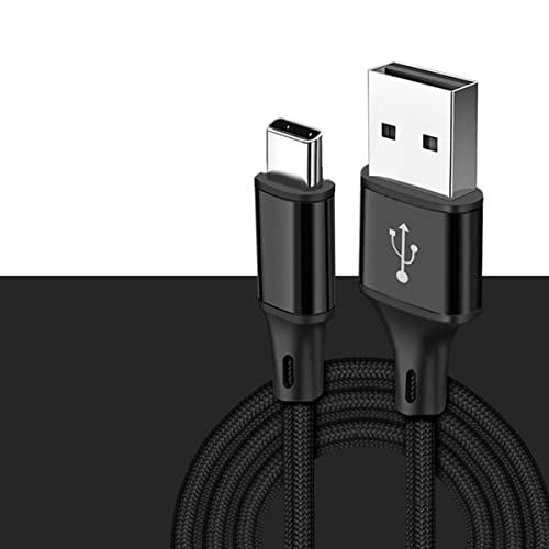 YSJJZRL Nylon Geflochtenes USB C Kabel Schnellladekabel Ladekabel Kompatibel LG V30 G6 G5 V20,Samsung Galaxy S9 S8 (1,5 Mio,Schwarz) von YSJJZRL