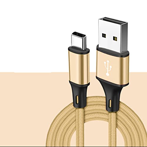 YSJJZRL Nylon Geflochtenes USB C Kabel Schnellladekabel Ladekabel Kompatibel LG V30 G6 G5 V20,Samsung Galaxy S9 S8 (1M,Gold) von YSJJZRL