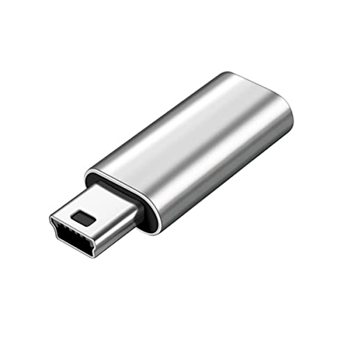 YSJJZRL USB-C auf Mini-USB-Adapter, Typ-C-Buchse auf Mini-USB-Stecker, Konvertierungsanschluss für MP3-Player, Dashcam, Digitalkamera usw (Silber) von YSJJZRL