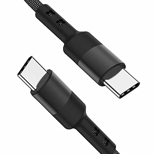 YSJJZRL USB-C-auf-USB-C-Kabel, (0.5M) PD 60 W Schnellladegerät USB Typ C geflochtenes Kabel Kompatibel mit Samsung Galaxy S21 S21+ S20+ S10 Note 20 Ultra 10 und mehr (Schwarz) von YSJJZRL