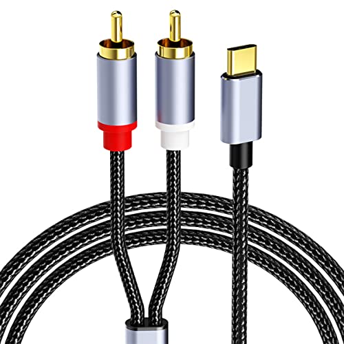 YSJJZRL USB-C-zu-2-RCA-Audiokabel, Typ-C-Stecker auf 2-RCA-Stecker-Klinken-Audio-Stereokabel für Telefon, Tablet usw (5M) von YSJJZRL