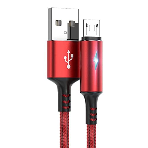 YSJJZRL USB Micro Kabel, USB A auf USB Micro LED 2A Schnellladung Geflochtenes Ladekabel Kompatibel mit Samsung Galaxy S7 Edge S6 etc (1,2 Mio,Verrotten) von YSJJZRL