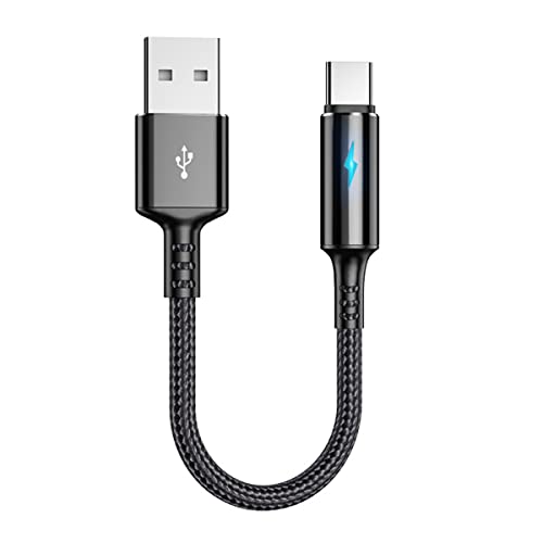 YSJJZRL USB Typ C Kabel, USB A auf USB C LED 2A Schnellladung Geflochtenes kompatibles Ladekabel mit Samsung Galaxy S10 S9 S8 Plus, Note 9 8 (0,25 Mio,Schwarz) von YSJJZRL