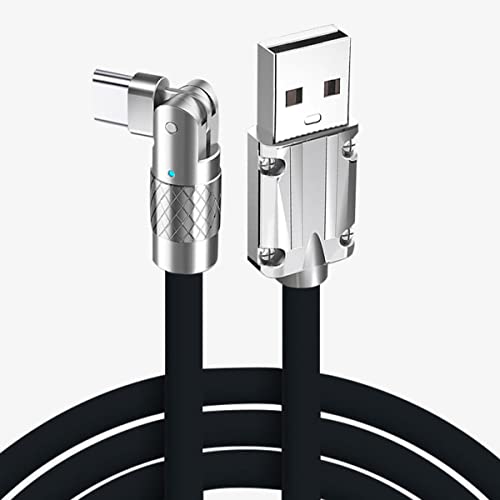 YSJJZRL USB Typ C Kabel 120W 6A LED 180° Drehung Schnellladung USB Typ C Kabel für Samsung Galaxy S23 S22 S9 Note 9 etc (1,8 Mio,Schwarz) von YSJJZRL