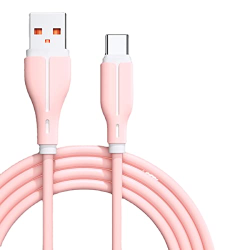YSJJZRL USB auf Typ C Kabel - 66W 6A Schnellladung & Datenschnelles USB Typ-C Kabel für Samsung Galaxy LG und mehr (0,3M, Rosa) von YSJJZRL