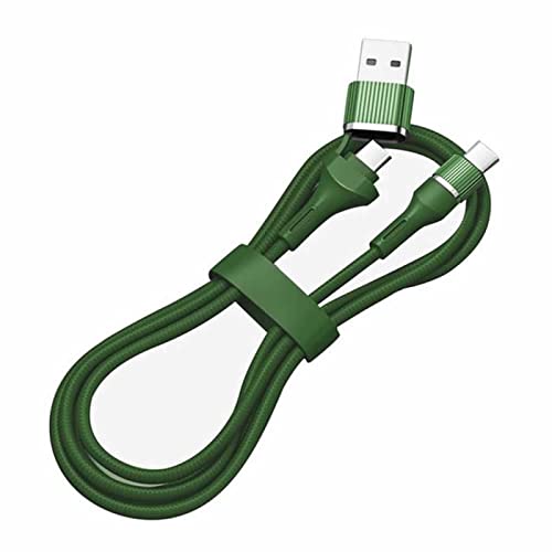 YSJJZRL USB auf USB C Kabel, [1 m] PD 60 W Typ C Schnellladekabel, 2-in-1 USB-A/C auf USB-C Nylon geflochtenes Handy-Ladekabel, kompatibel mit USB C Typ C Geräten, grün von YSJJZRL