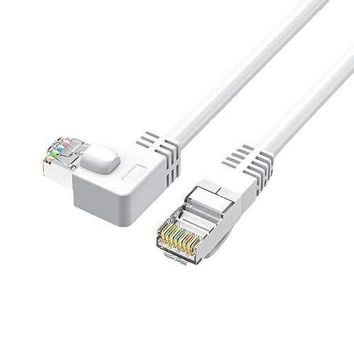 YSJJZRL Weißes RJ45-Cat6-Ethernet-Kabel nach Oben/unten/Links/rechts, 90-Grad-RJ45-Cat-6-Internetkabel (5M,Rechts) von YSJJZRL