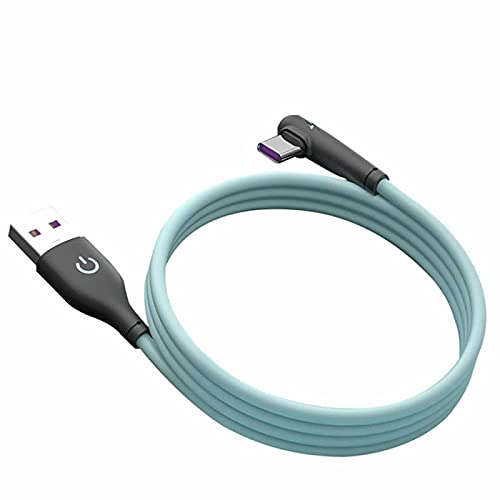 YSJJZRL rechtwinkliges Typ C-Kabel, 3.3ft 90-Grad-USB C-Kabel Schnellladekabel Datensynchronisationskabel für Samsung Galaxy S20 S10 S9 S8, Hinweis 9/8, A40 A50 A70 und mehr (Blau) von YSJJZRL