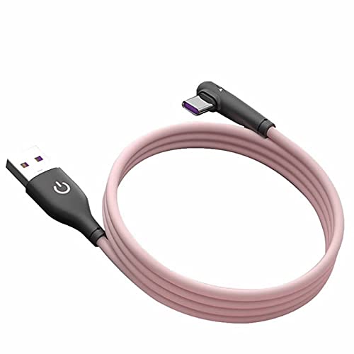 YSJJZRL rechtwinkliges Typ C-Kabel, 6.6ft 90-Grad-USB C-Kabel Schnellladekabel Datensynchronisationskabel für Samsung Galaxy S20 S10 S9 S8, Hinweis 9/8, A40 A50 A70 und mehr (Rosa) von YSJJZRL