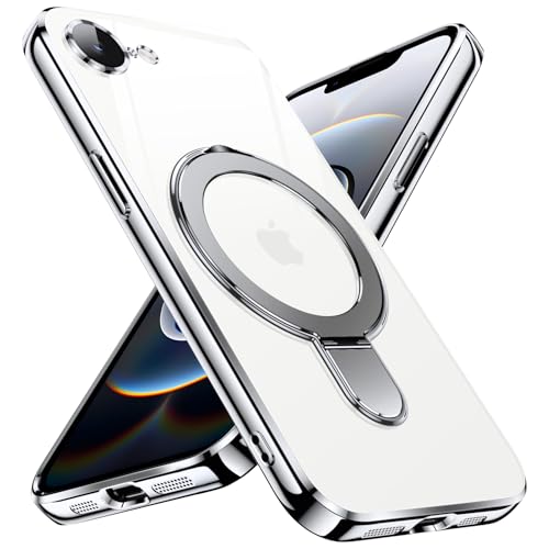YSLBWLE 28-ip16e-03 Schutzhülle für iPhone 16e, ultradünn, TPU, mit magnetischem Ständer, militärische Qualität, stoßfest, dünn, Anti-Vergilbung, flexibel, weiche Hülle und 360°-Ständer, silberfarben YSLBWLE 28-ip16e-03 Schutzhülle für iPhone 16e, ultradünn, TPU, mit magnetischem Ständer, militärische Qualität, stoßfest, dünn, Anti-Vergilbung, flexibel, weiche Hülle und 360°-Ständer, silberfarben von YSLBWLE