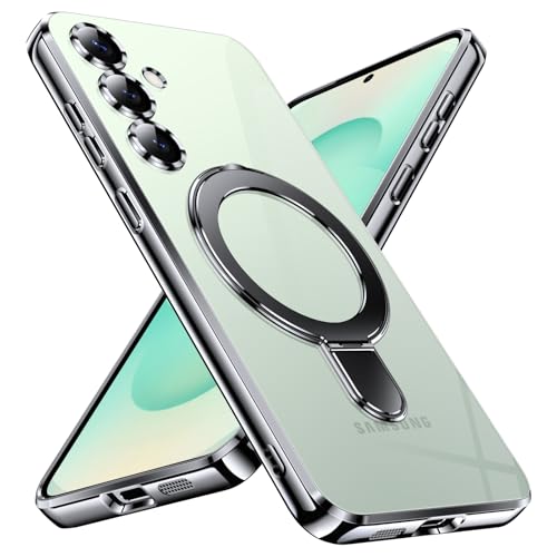 YSLBWLE 28-s25-01 Schutzhülle für Samsung Galaxy S25, ultradünn, TPU, mit magnetischem Ständer, militärische Qualität, stoßfest, dünn, Anti-Vergilbung, flexibel, weiche Hülle und 360°-Ständer, Schwarz YSLBWLE 28-s25-01 Schutzhülle für Samsung Galaxy S25, ultradünn, TPU, mit magnetischem Ständer, militärische Qualität, stoßfest, dünn, Anti-Vergilbung, flexibel, weiche Hülle und 360°-Ständer, Schwarz von YSLBWLE