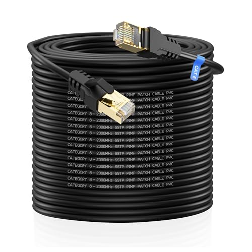 YSONG CAT6 Ethernet Kabel 100m Outdoor Wasserdicht Ethernet LAN Netzwerkkabel Highspeed Cat6 Internet Kabel Vergoldet RJ45 Stecker Gigabit Internet Anschluss Plug and Play Indoor / Outdoor von YSONG