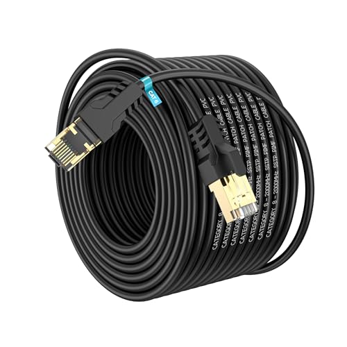 YSONG Cat 8 Ethernet-Kabel, 100 m, hohe Geschwindigkeit, 40 Gbps/2000 MHz, 26 AWG, RJ45-Kabel, vergoldet, für Gaming und Heimnetzwerk, kompatibel mit Router, PC, PS5, Xbox, Smart TV YSONG Cat 8 Ethernet-Kabel, 100 m, hohe Geschwindigkeit, 40 Gbps/2000 MHz, 26 AWG, RJ45-Kabel, vergoldet, für Gaming und Heimnetzwerk, kompatibel mit Router, PC, PS5, Xbox, Smart TV von YSONG