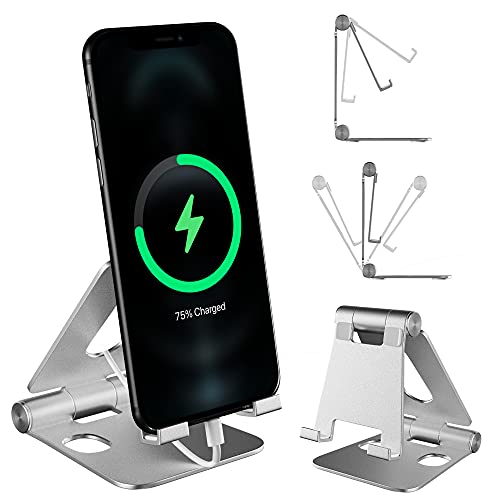Handy Ständer Verstellbar, Faltbar Phone Stand, Multi-Winkel Handyhalterung für Smartphone, Universal Silber von YSONIC