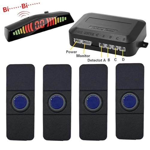Sensoren RüCkfahrhilfe 13mm Parkplatz Sensor Park Tronic Kit Mit Schalter Mit Bildschirm Umkehr Radare Detektor Alarm Parkplatz RüCkfahrwarner(Blau) von YSQIFBABD